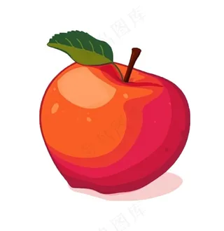 苹果红色苹果水果卡通插画插图免抠