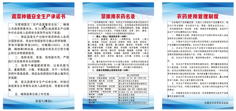 农药使用管理制度 禁限用农药名录 蔬菜种植安全生产承诺书cdr矢量模版下载