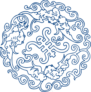 古代青花瓷图案花纹中国风图案祥云纹理传统图腾矢量AI设计免扣素材