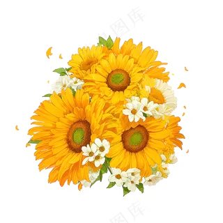 金色向日葵花丛素材11