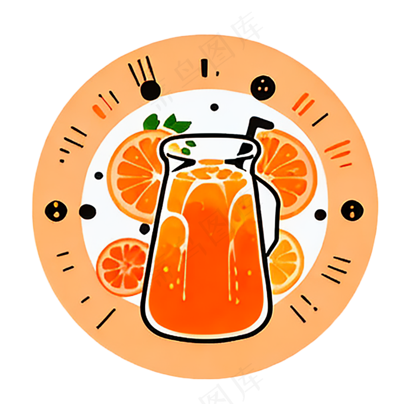 果汁水果简笔画简约食物冷饮