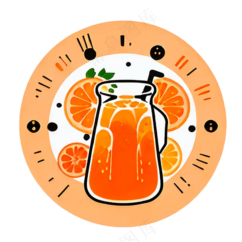 果汁水果简笔画简约食物冷饮