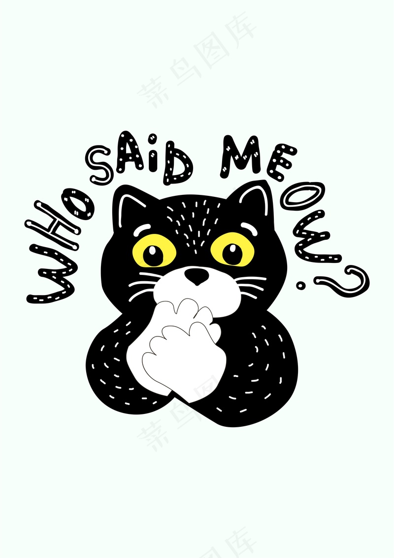 可爱小黑猫cdr矢量模版下载