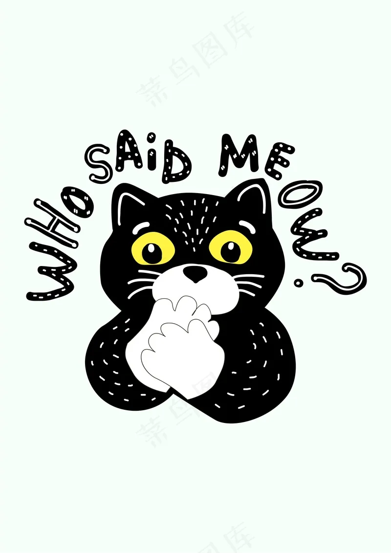 可爱小黑猫cdr矢量模版下载