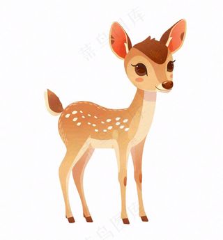 鹿麋鹿驯鹿动物卡通插画免抠