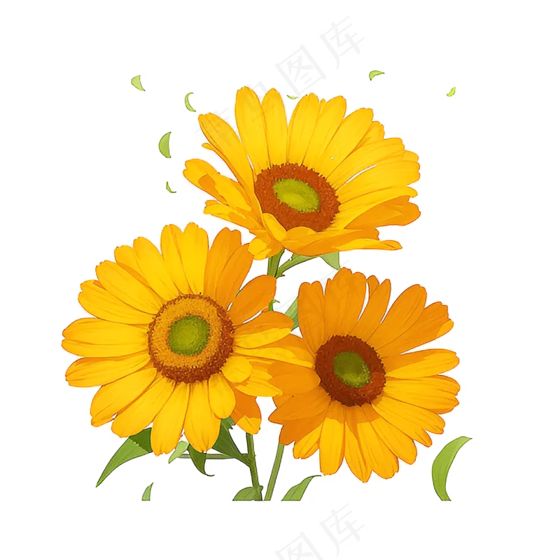 黄色向日葵花朵免抠素材56