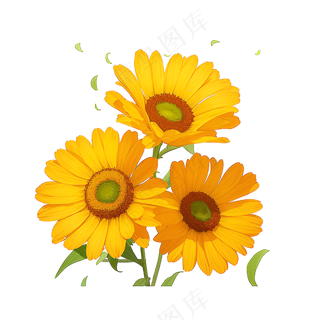 黄色向日葵花朵免抠素材56