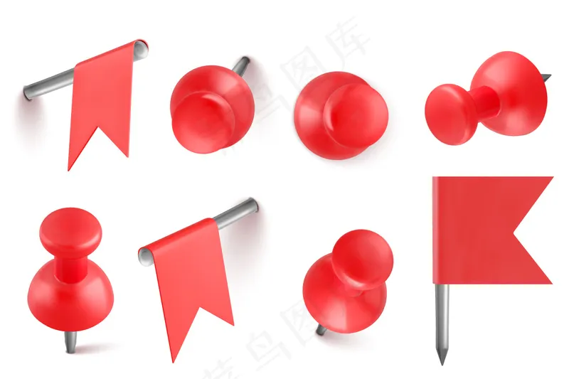 红色图钉装饰元素矢量免扣AI素材ai矢量模版下载