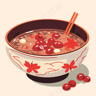 腊八粥食物卡通插画插图背景