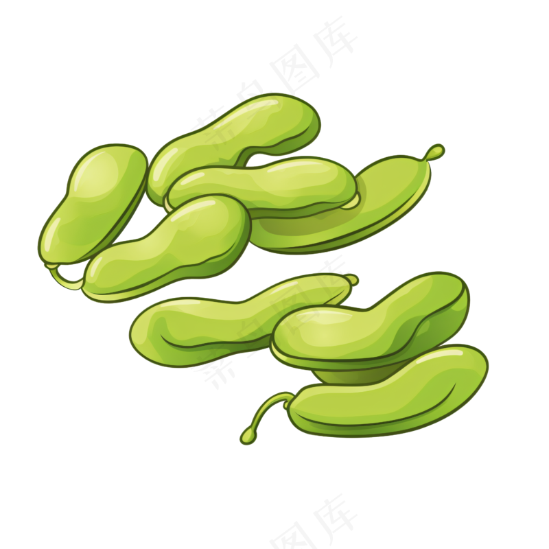卡通手绘蚕豆线条插画矢量装饰元素psd模版下载