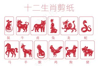 十二生肖剪纸