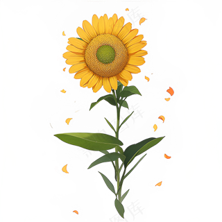 黄色向日葵免抠素材31