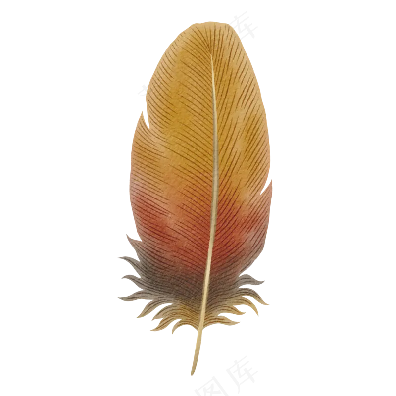 水彩羽毛免扣