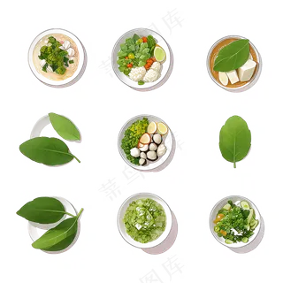 绿色手绘水果养生菜免抠素材125