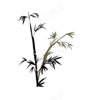中国风水墨竹子图片古风竹叶竹林水彩手绘插画PNG免扣设计