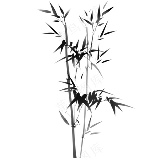 中国风水墨竹子图片古风竹叶竹林水彩手绘插画PNG免扣设计