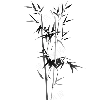 中国风水墨竹子图片古风竹叶竹林水彩手绘插画PNG免扣设计
