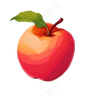 苹果红色苹果水果卡通插画插图免抠