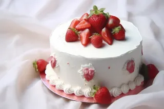 生日蛋糕草莓水果蛋糕奶油节日甜点摄影图
