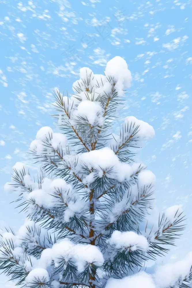 简约雪树蓝色背景(896x1344)
