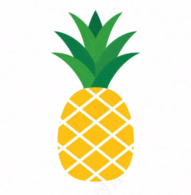 菠萝水果卡通插画免抠(1024x1040)