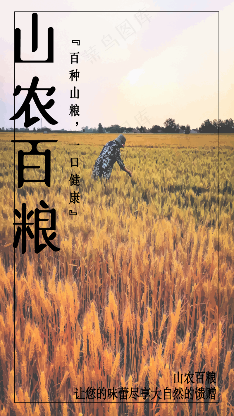 字体设计，山农百粮