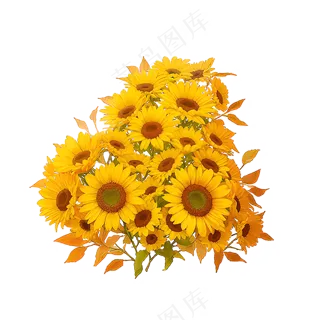 金色向日葵花丛素材14