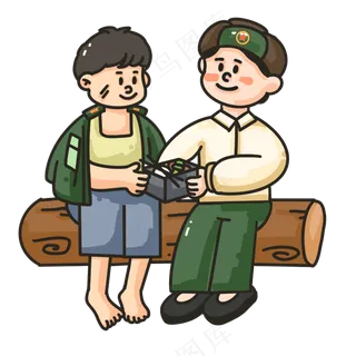 军绿色雷锋人物免扣元素 (25)