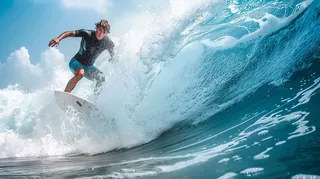 冲浪达人海洋运动摄影图