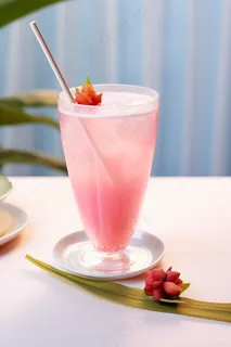 树莓果粉色冰沙冰饮料摄影图