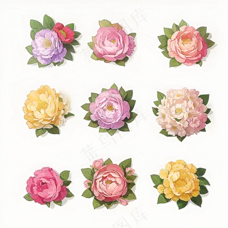 红色黄色粉色玫瑰花免抠素材72