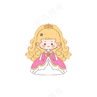 可爱Q版公主卡通女生-免抠透明底 (1)
