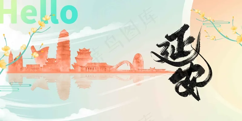 延安城市旅游推广海报psd模版下载