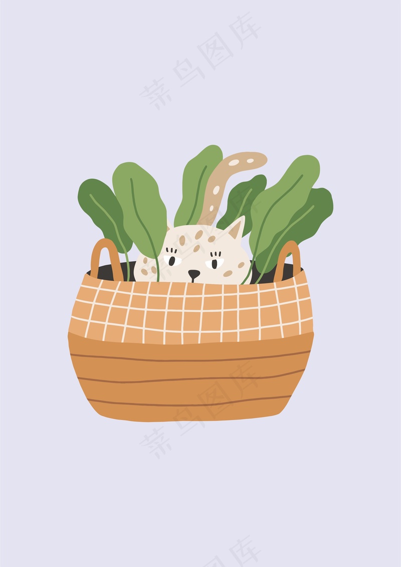 菜篮子小猫咪cdr矢量模版下载