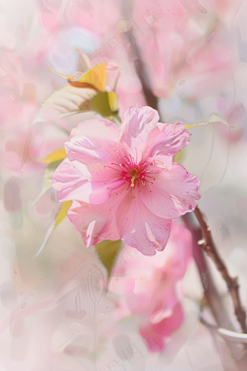 春日桃花粉色花朵摄影图(2688x4032)