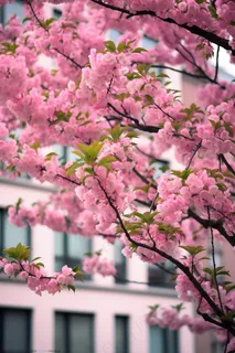 春天粉色樱花桃花海棠花摄影图