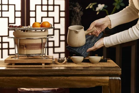 围炉煮茶复古背景