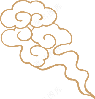 中式传统PNG免扣祥云中国风古典云吉祥图案工笔画创意素材 (134)