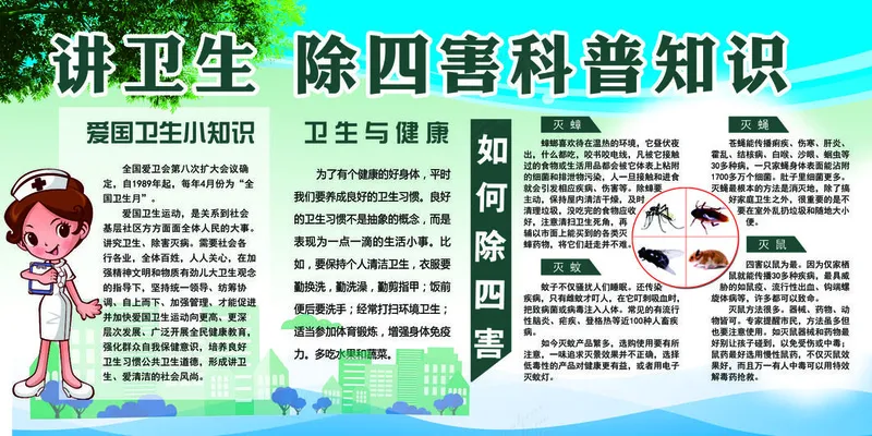 健康教育宣传栏科普知识psd模版下载