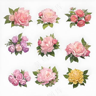 红色黄色粉色玫瑰花免抠素材40