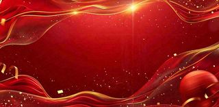 红色中国风鎏金光效喜庆新年婚庆婚礼党建展板背景