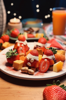 圣诞节日甜点奶油装饰草莓甜点摄影图 圣诞节日甜点奶油装饰草莓甜点摄影图