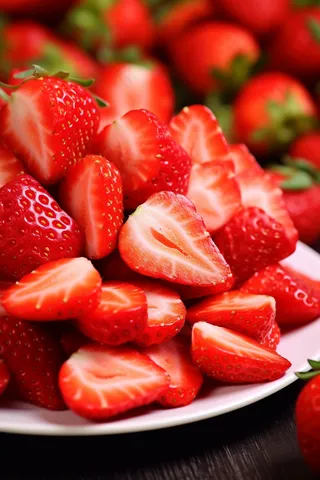 草莓切片水果摄影图