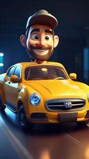 3D卡通人物出租司机男士2