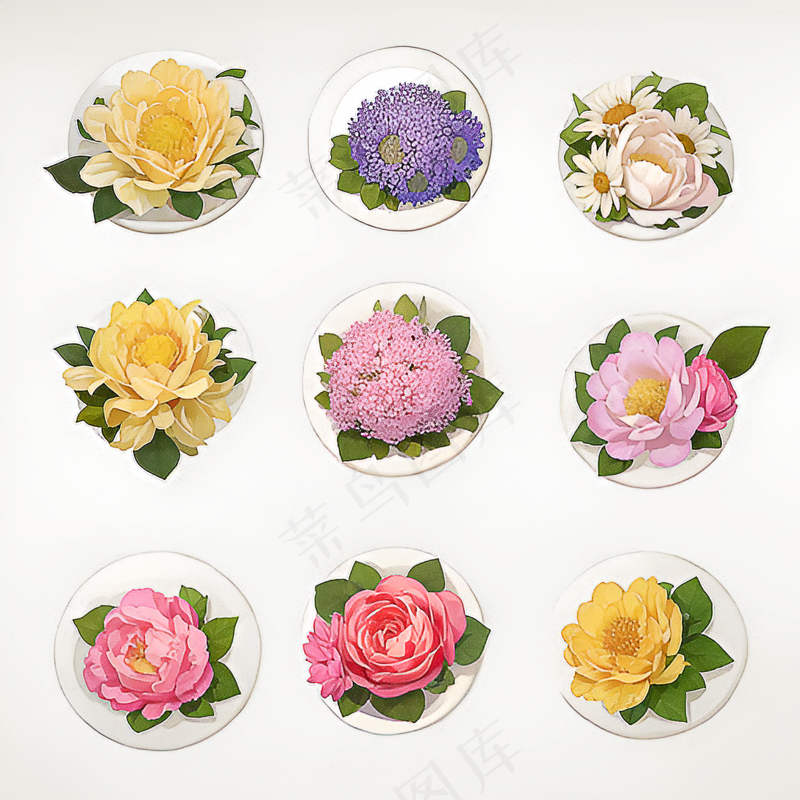 红色黄色粉色玫瑰花免抠素材1