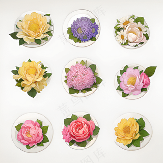 红色黄色粉色玫瑰花免抠素材1