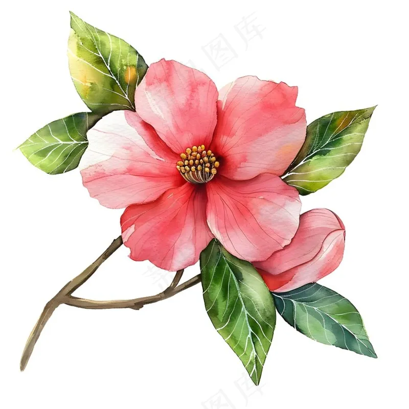 春天映山红花朵植物插画免抠(1900x1900)