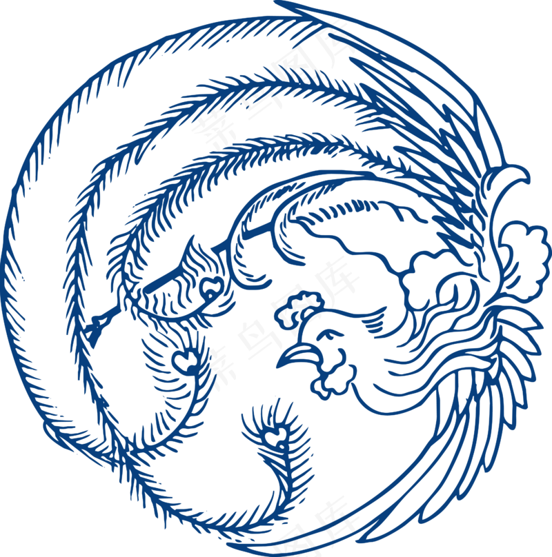 古代青花瓷图案花纹中国风图案祥云纹理传统图腾PNG免扣素材