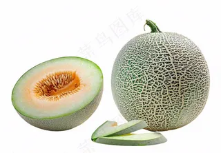 哈密瓜水果实物免抠