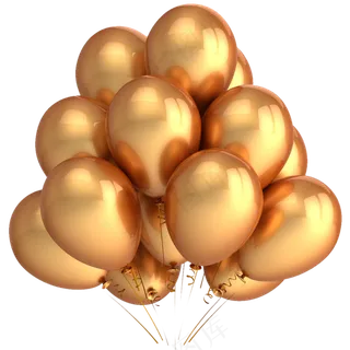 手绘卡通飘浮金气球热气球PNG免抠透明背景装饰图案元素PS